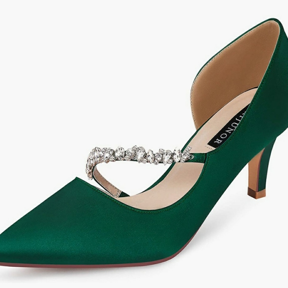 Erijunior Green dress shoe w/rhinestones